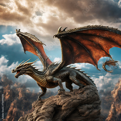 dragon statue in the sky © Khaled