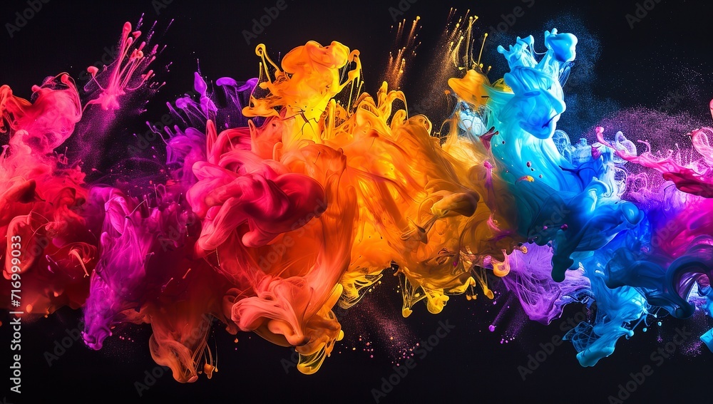 Explosion of Colors and Ash in the Style Background Explosion of Colors and Ash in the Style Background