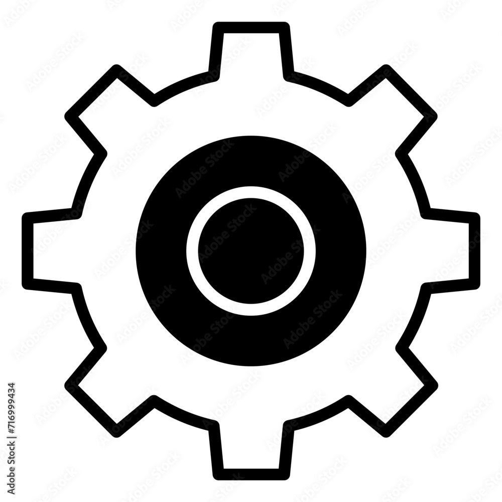 Cog User group solid glyph icon