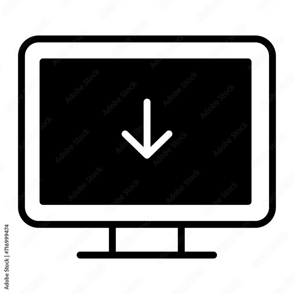 Download Computer solid glyph icon Download Computer solid glyph icon