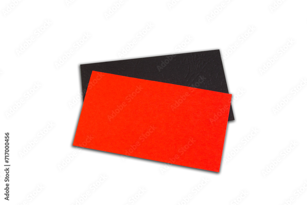red, black blank business cards on white background. red, black blank business cards on white background.