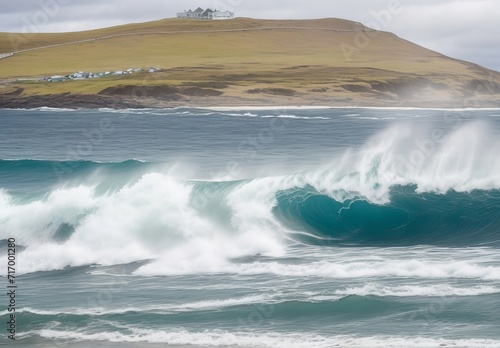 Surf and waves on New Island Falkland Islands