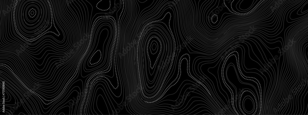 Fototapeta premium Topographic line contour map background. Abstract wavy topographic map and curved lines background. Abstract geographic wave grid line map.