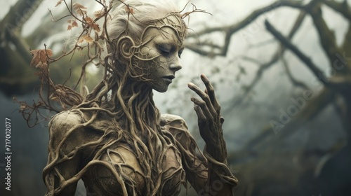 Mythical creature, forest deity in the form of a woman. photo