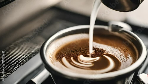 A cup of Americano with appetizing foam, the most popular morning drink that gives energy for the whole next day. Generative AI