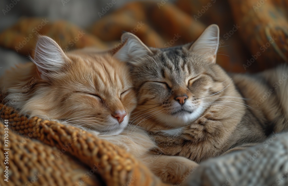 adorable cats sleeping together, the joy and companionship of pet ownership