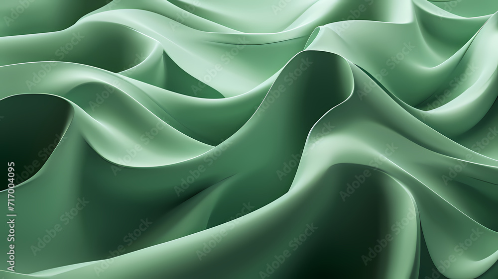 Obraz premium Abstract 3D Structures on a Green Background