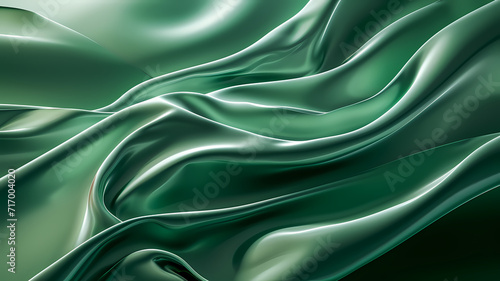 Emerald 3D Abstract Forms on Green Backdrop