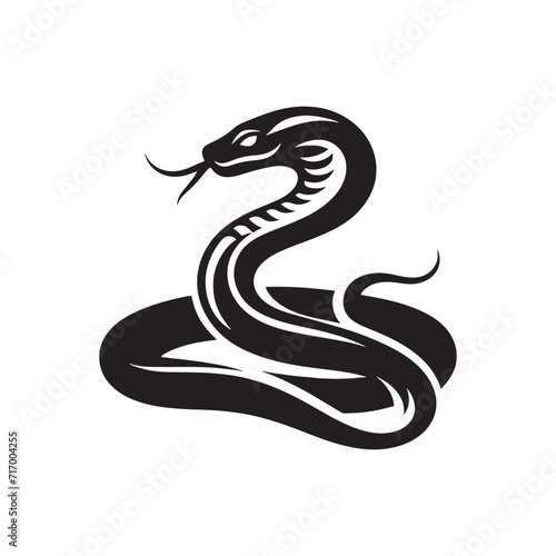 Viper's Waltz: A Ballet of Snake Silhouettes Gliding through Shadows in a Dance of Sublime Elegance - Reptile Illustration - Viper Vector
