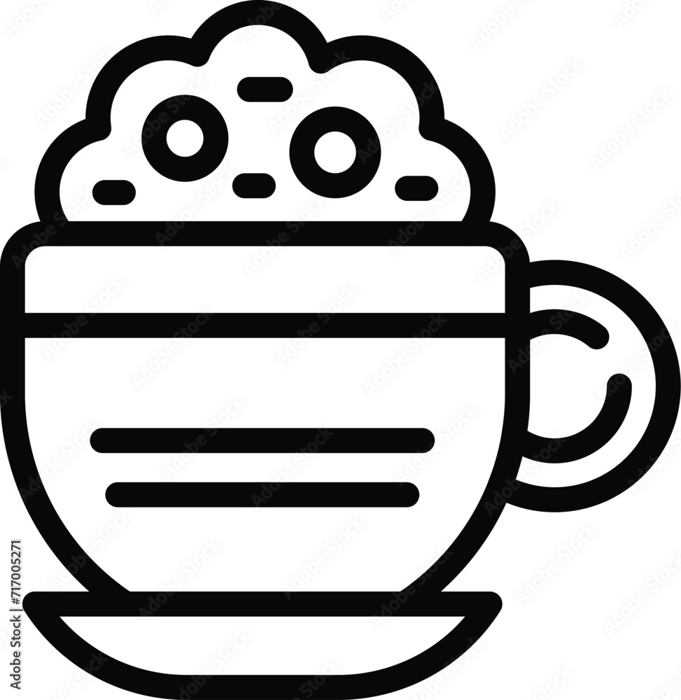 Frozen cup latte icon outline vector. Cafe cream mug. Seasonal food Frozen cup latte icon outline vector. Cafe cream mug. Seasonal food