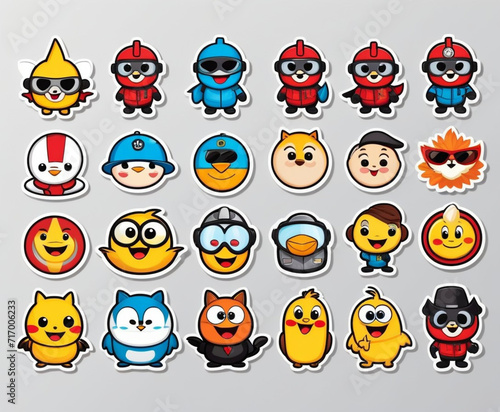 cartoon animal icons set