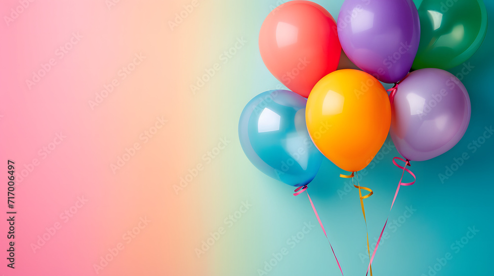 Colorful Balloons Floating in the Air Celebration Party Colors Fun Joyful Happy Sky Fly