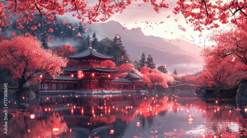 Beautiful Cherry Blossoms Japanese Garden Sakura, Background Banner HD