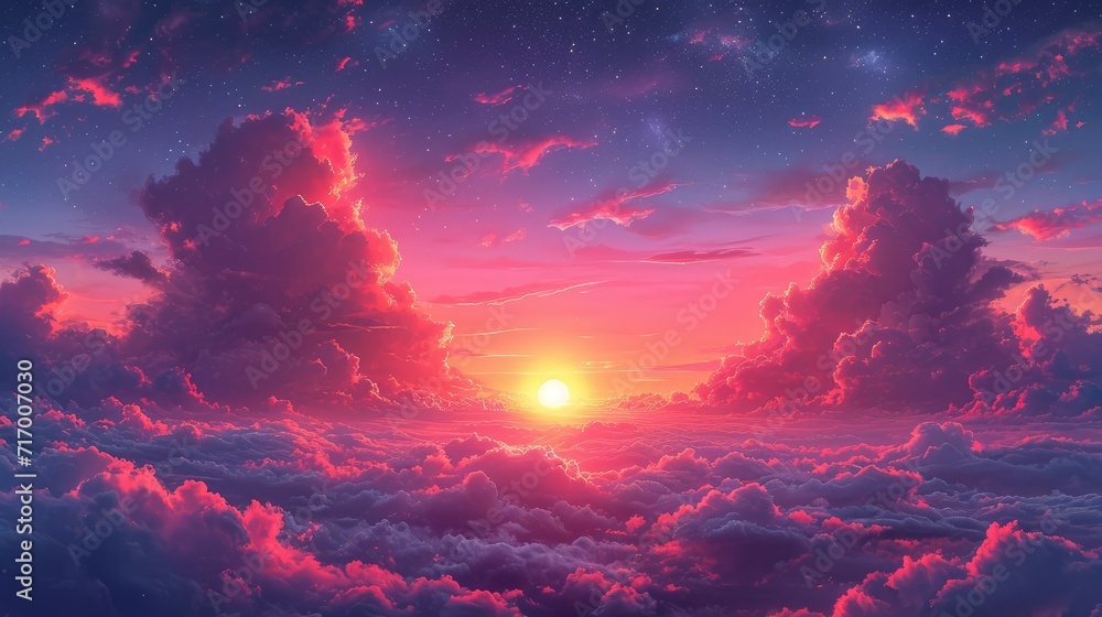 Beautiful Clouds Sunset Nature Sky, Background Banner HD
