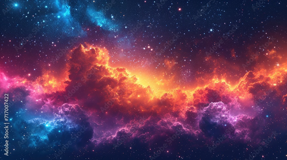 Beautiful Galaxy Cluster Stars Space Night, Background Banner HD