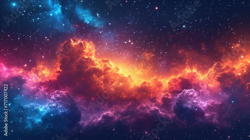 Beautiful Galaxy Cluster Stars Space Night  Background Banner HD