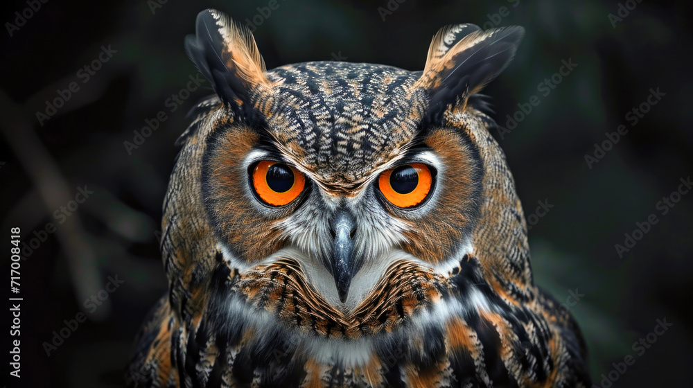 Intense Eyes of a Eurasian Eagle-Owl Close-up Intense Eyes of a Eurasian Eagle-Owl Close-up