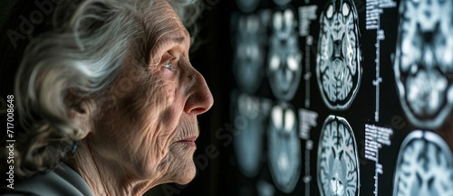 Aged eyes trace the intricate web of wrinkles on a human face captured in a portrait-like x-ray, revealing a lifetime of experiences and emotions