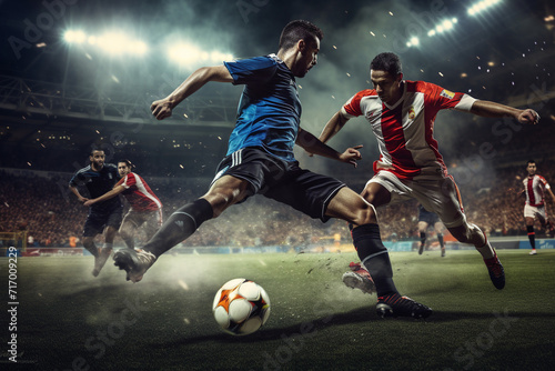 Soccer Players in Action on the Field. © Henry Saint John