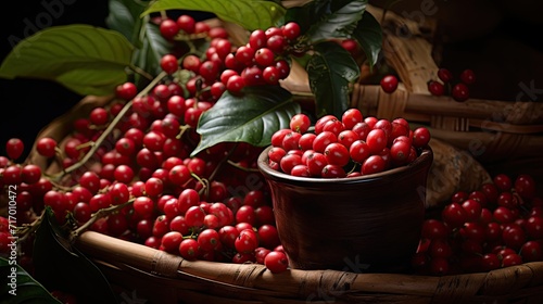 Ripe red cherry coffee good quality. red coffee beans 