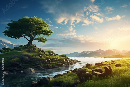 A beautiful nature landscape with scenic Nature Background