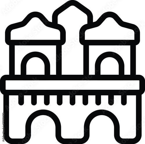 Toy castle icon outline vector. Slender care toy. Educational ones