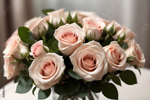 A bouquet of roses with a soft-focus background