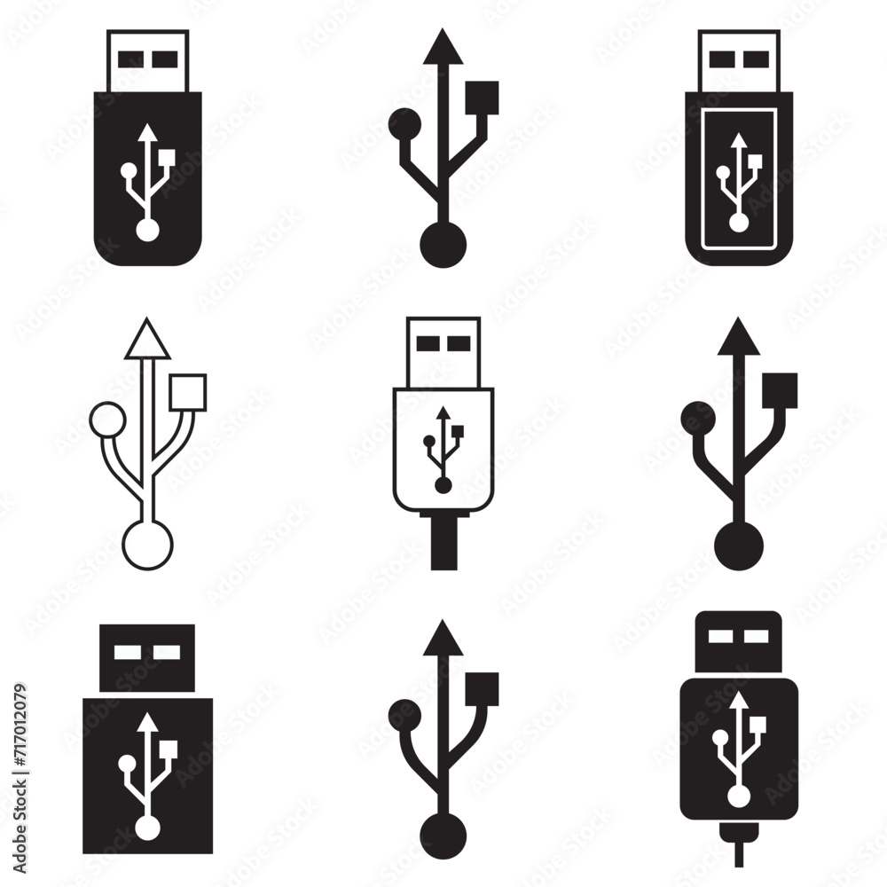 USB icon vector sign symbol for design. Plug USB cable icon vector sign and symbols. EPS 10 USB icon vector sign symbol for design. Plug USB cable icon vector sign and symbols. EPS 10