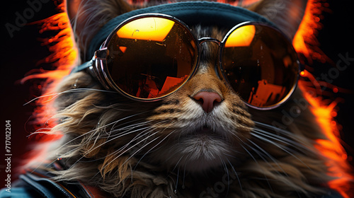 Cat With Sunglasses realistic Ultra HD 8k