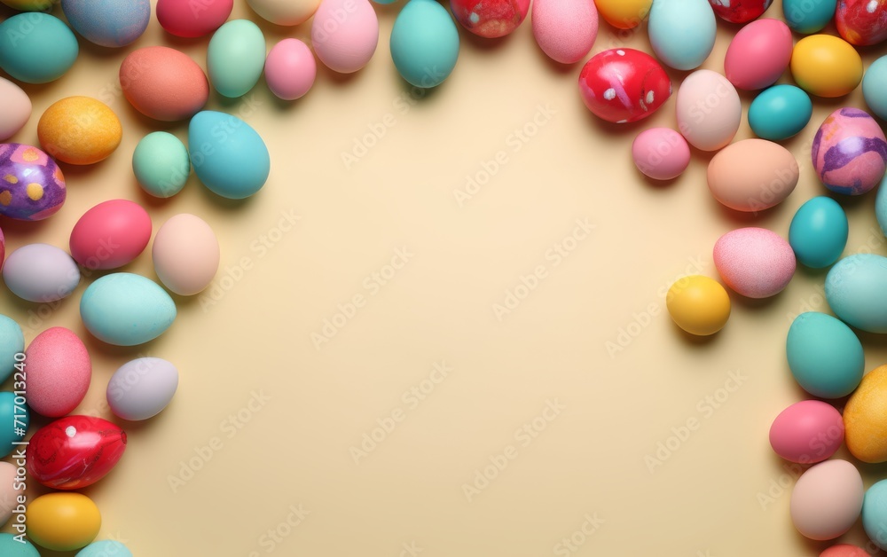 Easter eggs in the nests and spring flower background with Copy Space Easter eggs in the nests and spring flower background with Copy Space