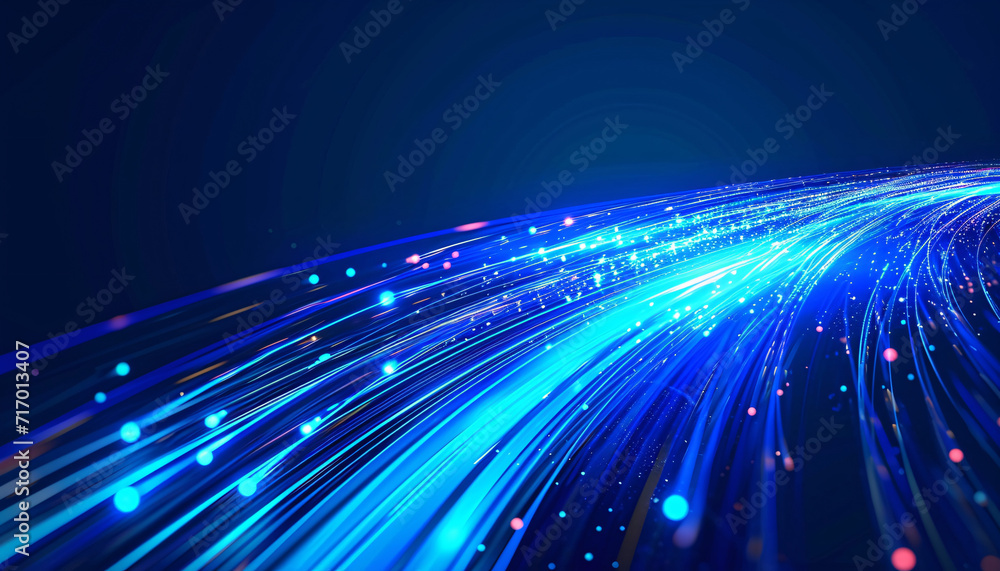
Blue Light Streak Fiber Optic Speed Line Futuristic Background
