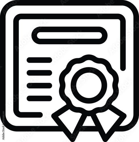 Care diploma kid icon outline vector. Baby education. Area care dark