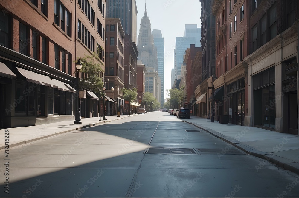 Empty city street during daytime