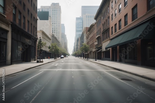 Empty city street during daytime