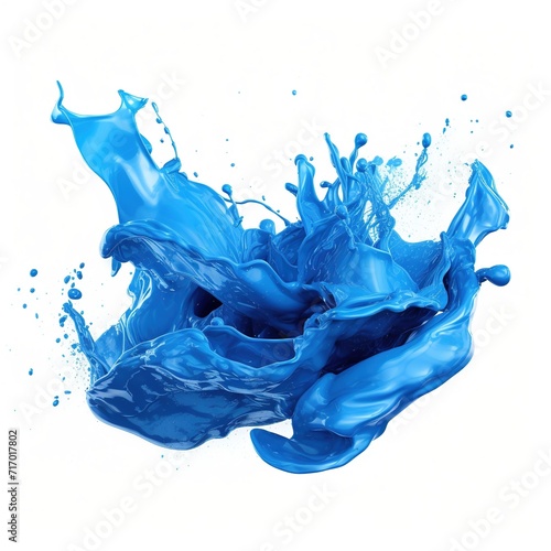 Blue colour plastic paint splash isolated on a white background © Arup Debnath