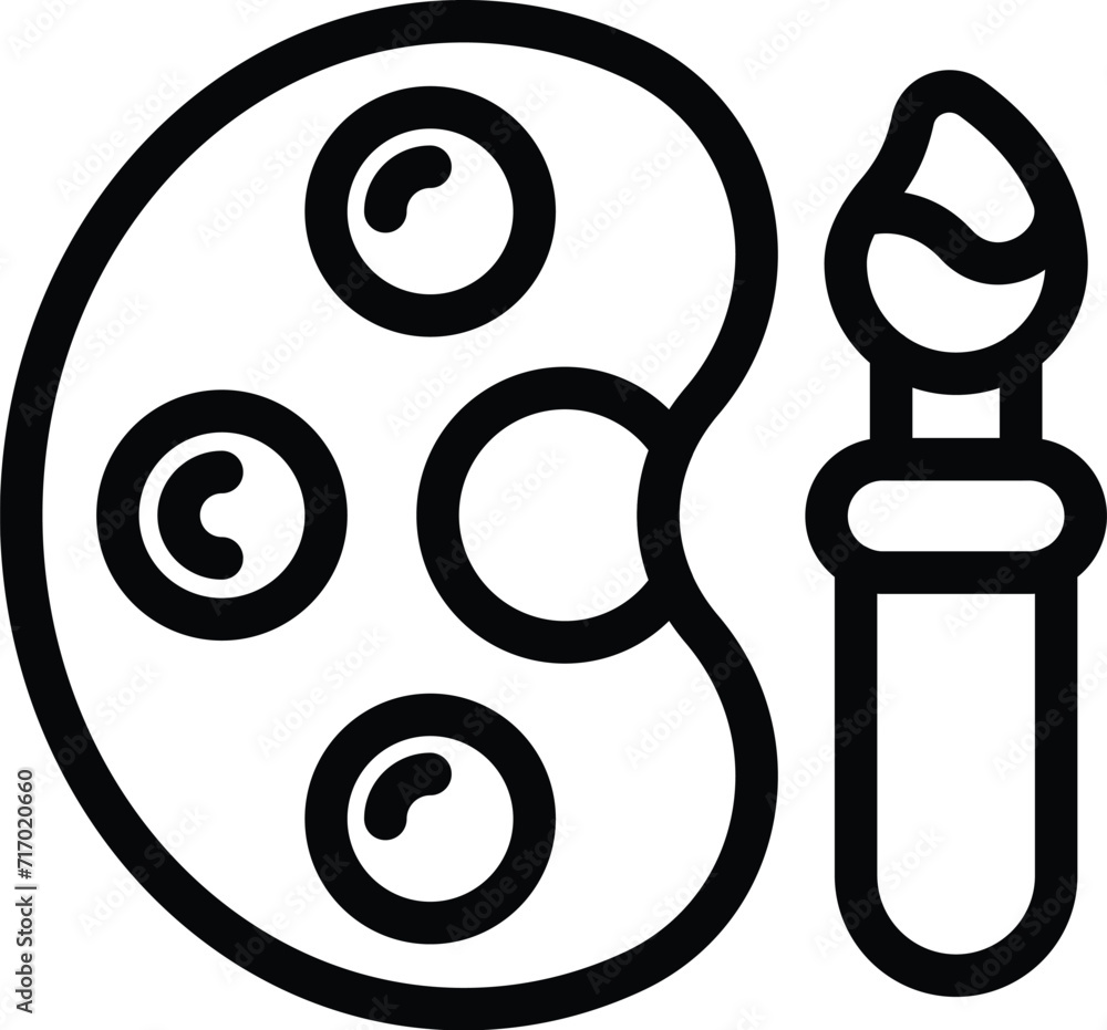 Paint brush pallet icon outline vector. Baby education. Play care book Paint brush pallet icon outline vector. Baby education. Play care book