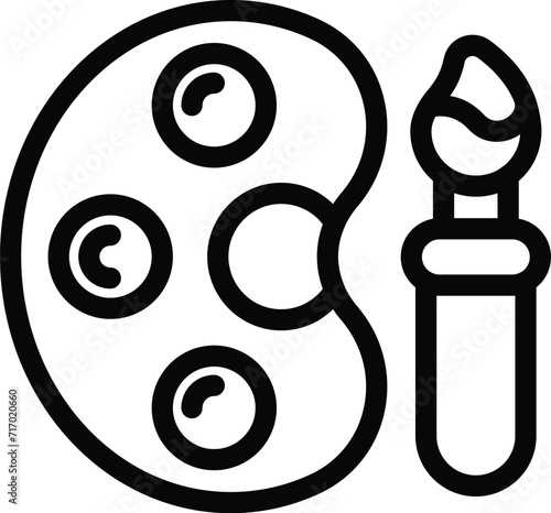 Paint brush pallet icon outline vector. Baby education. Play care book