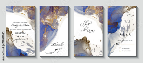 Modern creative design,  background marble texture. Wedding invitation.  Alcohol ink. Vector illustration.