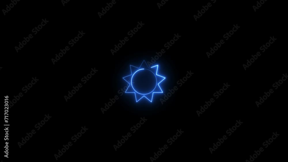 Abstract blue color neon light star icon background animation video. Abstract blue color neon light star icon background animation video.