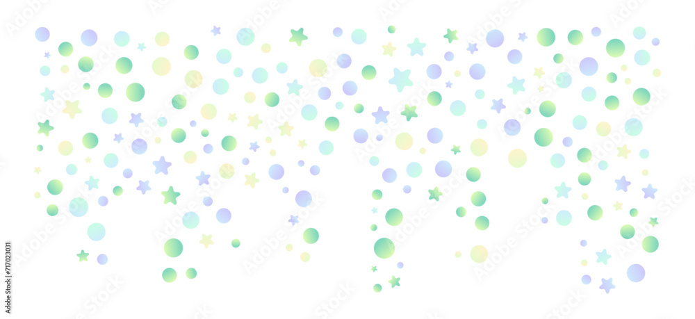 Stars and circles corner particles. Vector illustration.