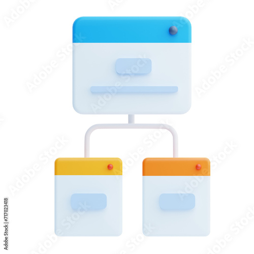 PNG 3D Site Map icon isolated on a white background