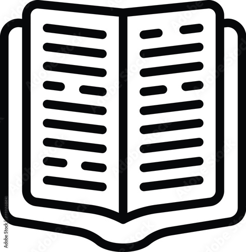 New volume book icon outline vector. Cover story. Pile linear side