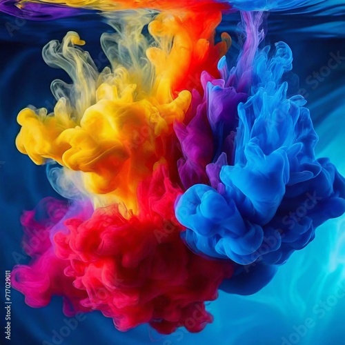 Water Wonderland: Vibrant Firefly Explosion of Colored Paints Below Surface