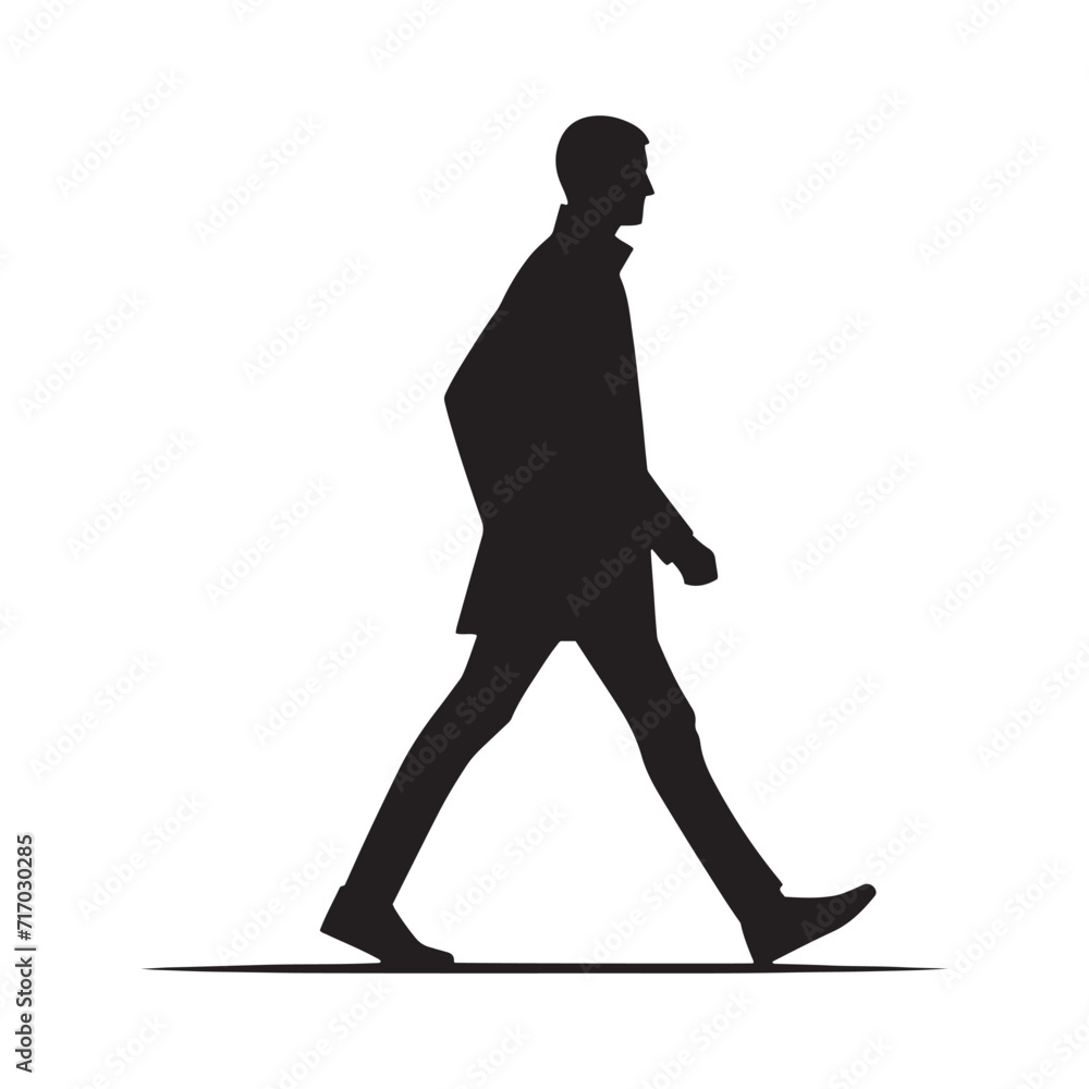 Rhythmic Roam: Walking Person Silhouette Collection Echoing the Harmonious Rhythm of Purposeful Walks - Walking Illustration - Walking Person Vector
