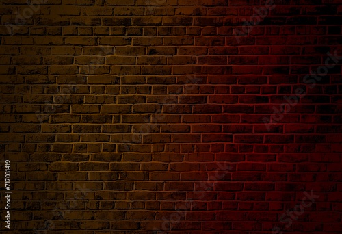 red and yellow brick wall for background design