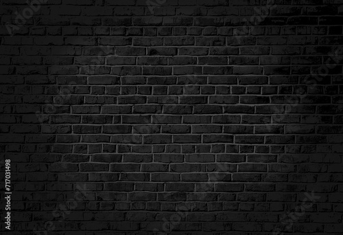 black brick wall for background design photo