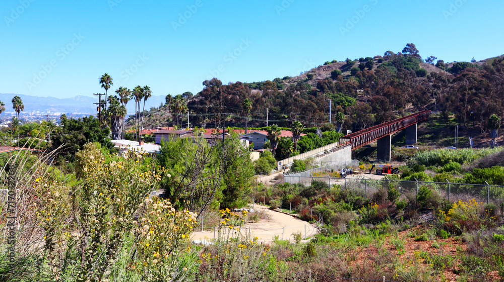 Los Angeles, California: Mark Ridley-Thomas Bridge in Baldwin Hills leading into Kenneth Hahn State Park