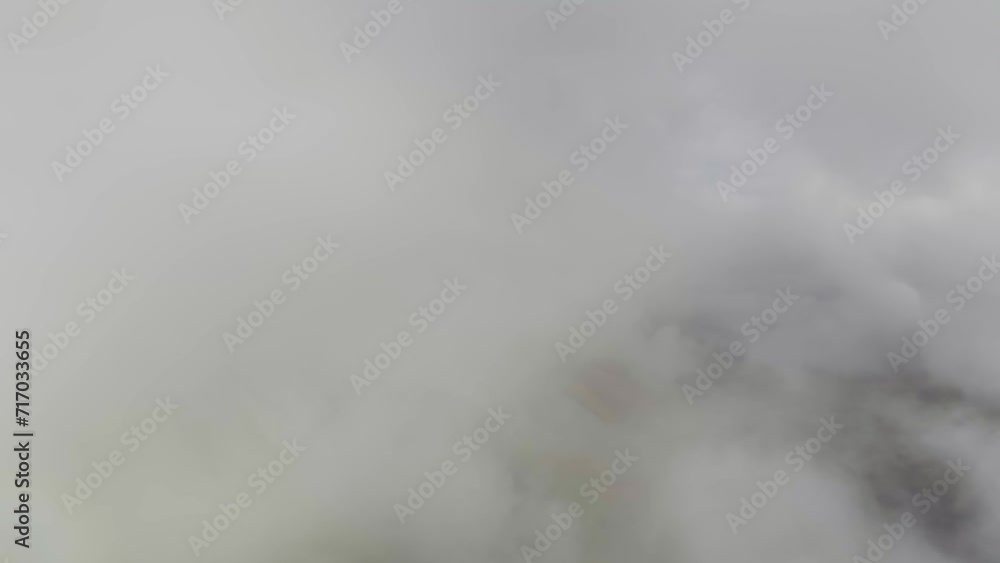 Flying through the clouds with a first-person view. Time lapse aerial view of weather changes high above the ground. weather background