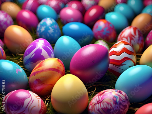 Colorful eggs representing the symbolism of Easter