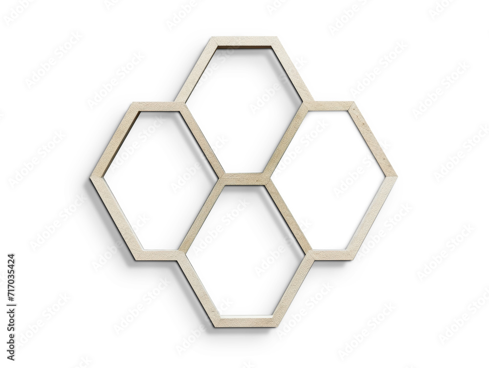 a Concrete Hexagon Grid Frame isolated on white background, Empty Space for Art and Photography Decoration a Concrete Hexagon Grid Frame isolated on white background, Empty Space for Art and Photography Decoration